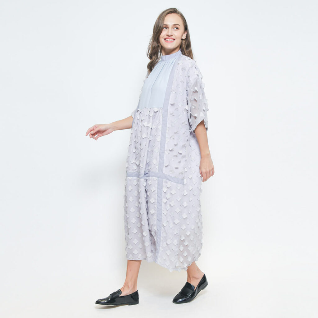 MONDAY TO SUNDAY SANAZ DRESS GREY/ BLUE - Image 2