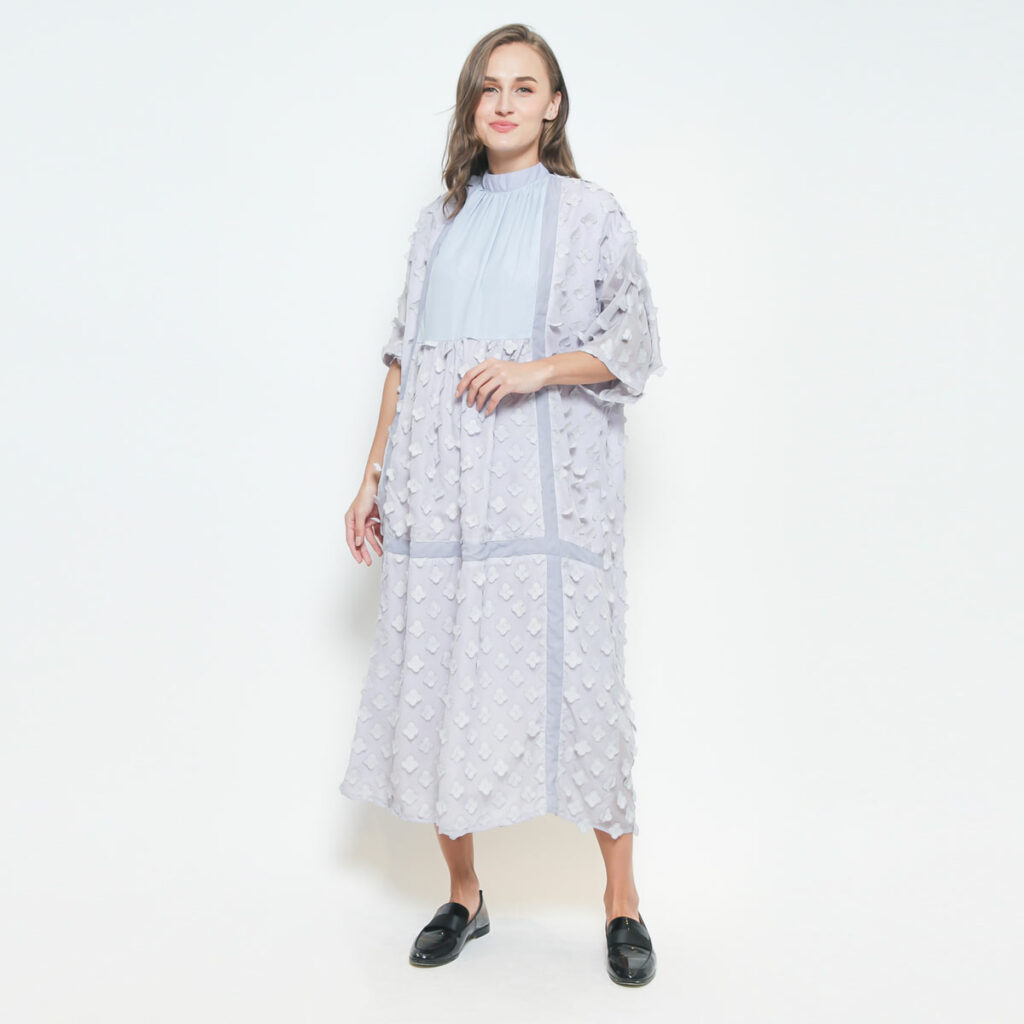 MONDAY TO SUNDAY SANAZ DRESS GREY/ BLUE - Image 4