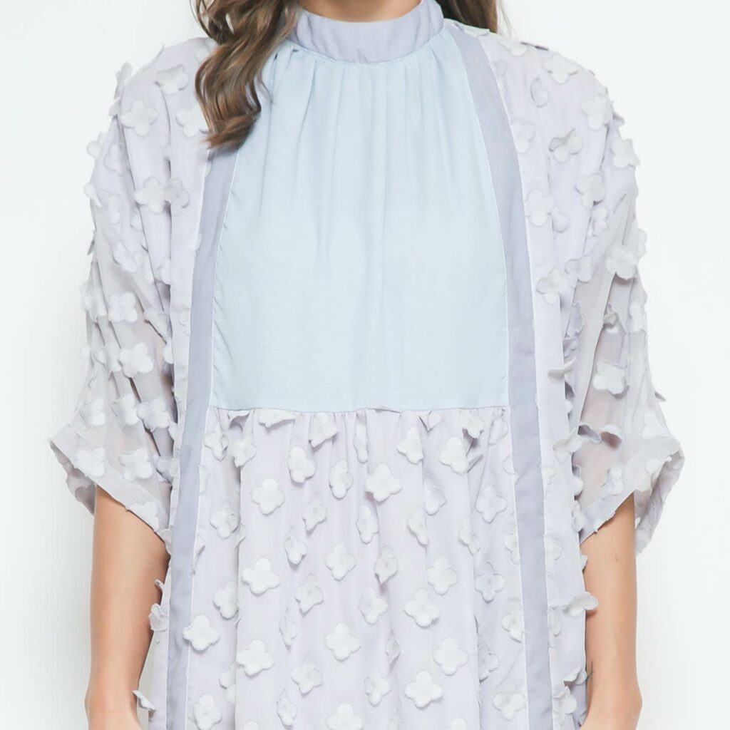 MONDAY TO SUNDAY SANAZ DRESS GREY/ BLUE - Image 5