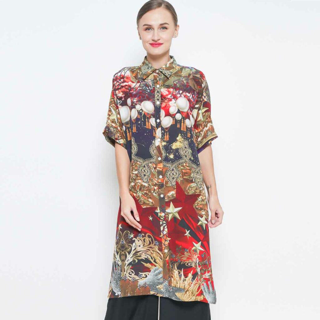 FAME AGENDA - SIMPLE SHIRT DRESS - RED