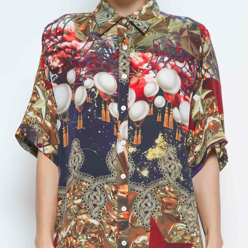 FAME AGENDA - SIMPLE SHIRT DRESS - RED - Image 5