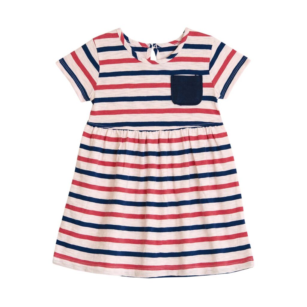 TORIO Basic Dress Stripy Pink B34-0442-Stripy Pink