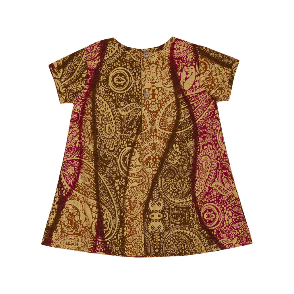 TORIO Smart Casual Batik Dress - Baju Dress Batik Anak Perempuan - Pakaian Anak Perempuan B54-0521-GOLD BATIK - Image 2