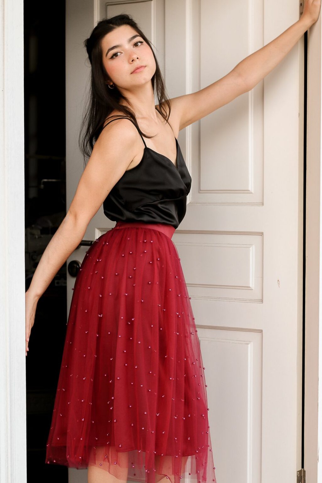 COIER Burgundy Skirt - Merah - Image 3