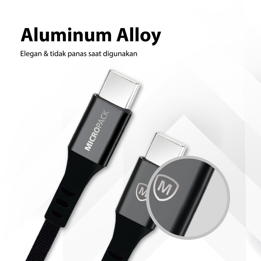 MICROPACK CABLE USB C TO USB C 2M BLACK (MC-CC23.BK) - Image 2